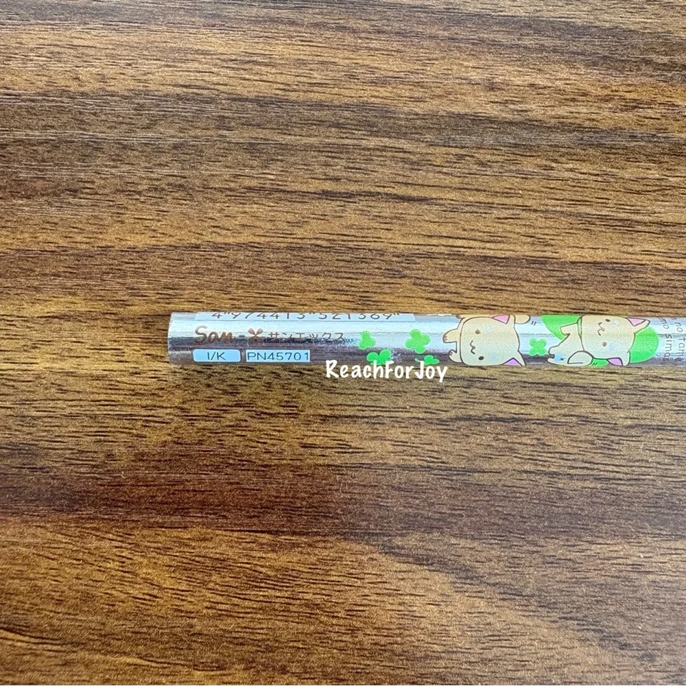 Iiwaken Pencil Shiba Pup San-X Made In Japan 2010 Silver And Green Clovers Dog